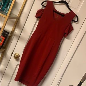 Red Express Dress with Cap Sleeves Sz 8